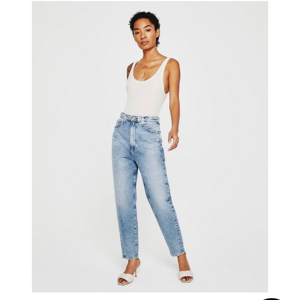 AG Adriano Goldschmied High Rise Light Blue Mom Jeans